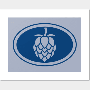 The Beer Hops (blue) Posters and Art